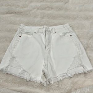 White Denim Women Shorts